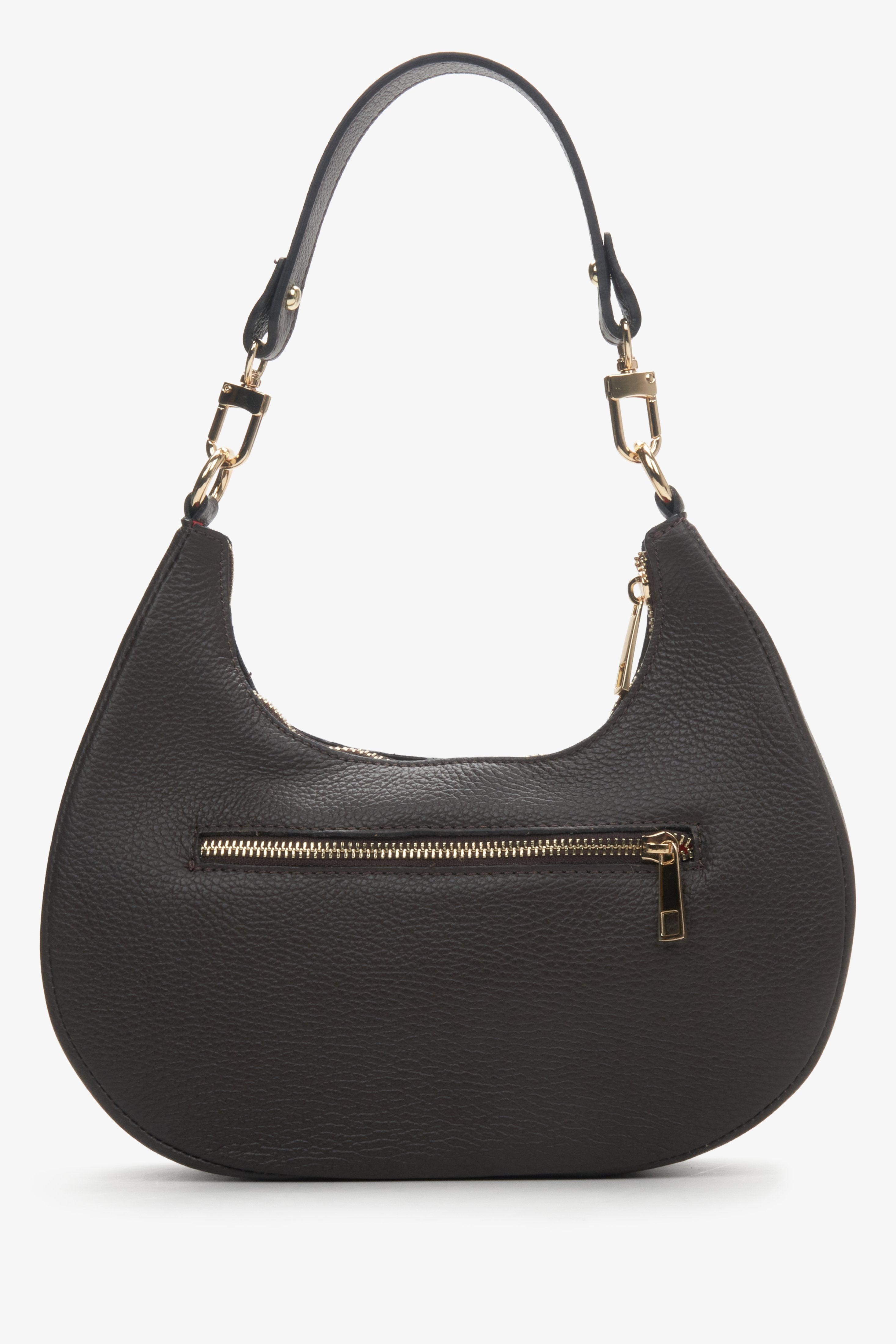 Women's shoulder bag in saddle brown Estro - reverse. 