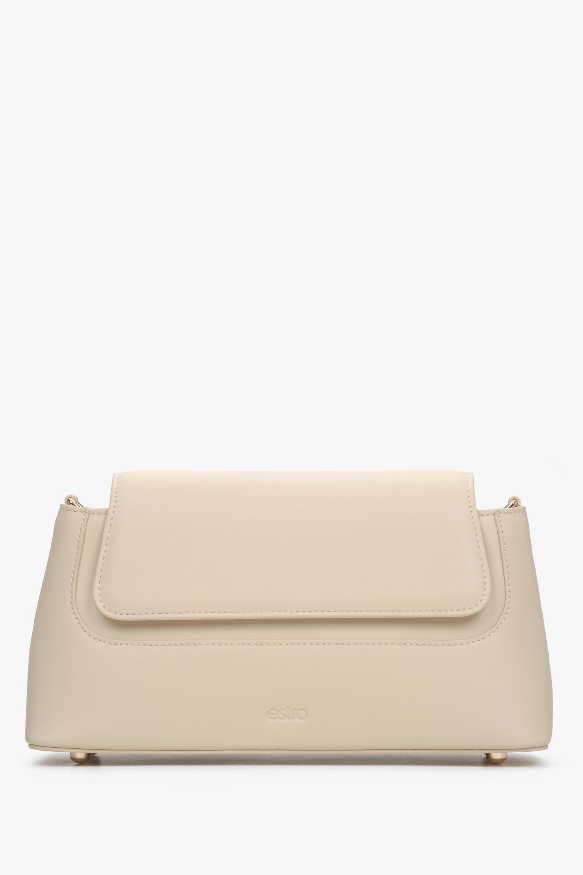 Black Trapezoidal Leather Shoulder Bag for Women Estro ER00115482.