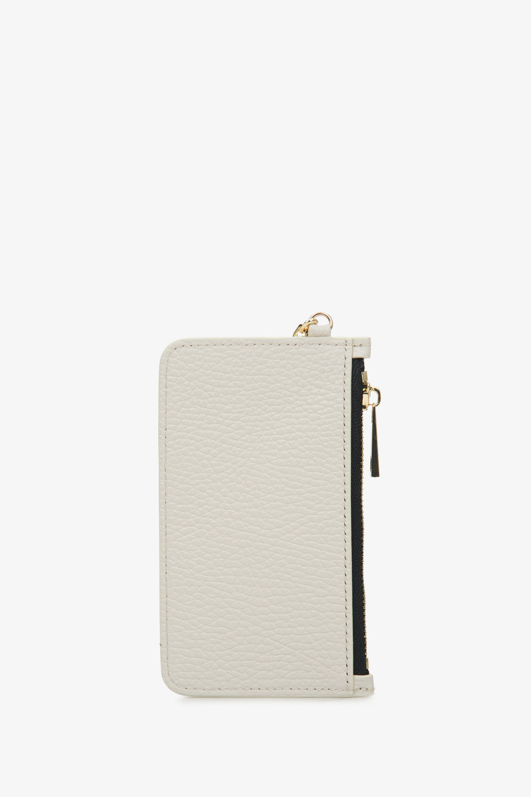 Estro women's compact milky beige wallet - reverse side.
