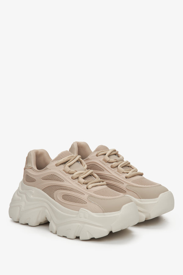 Light Brown Chunky Platform Women's Sporty Sneakers ES ER00113229