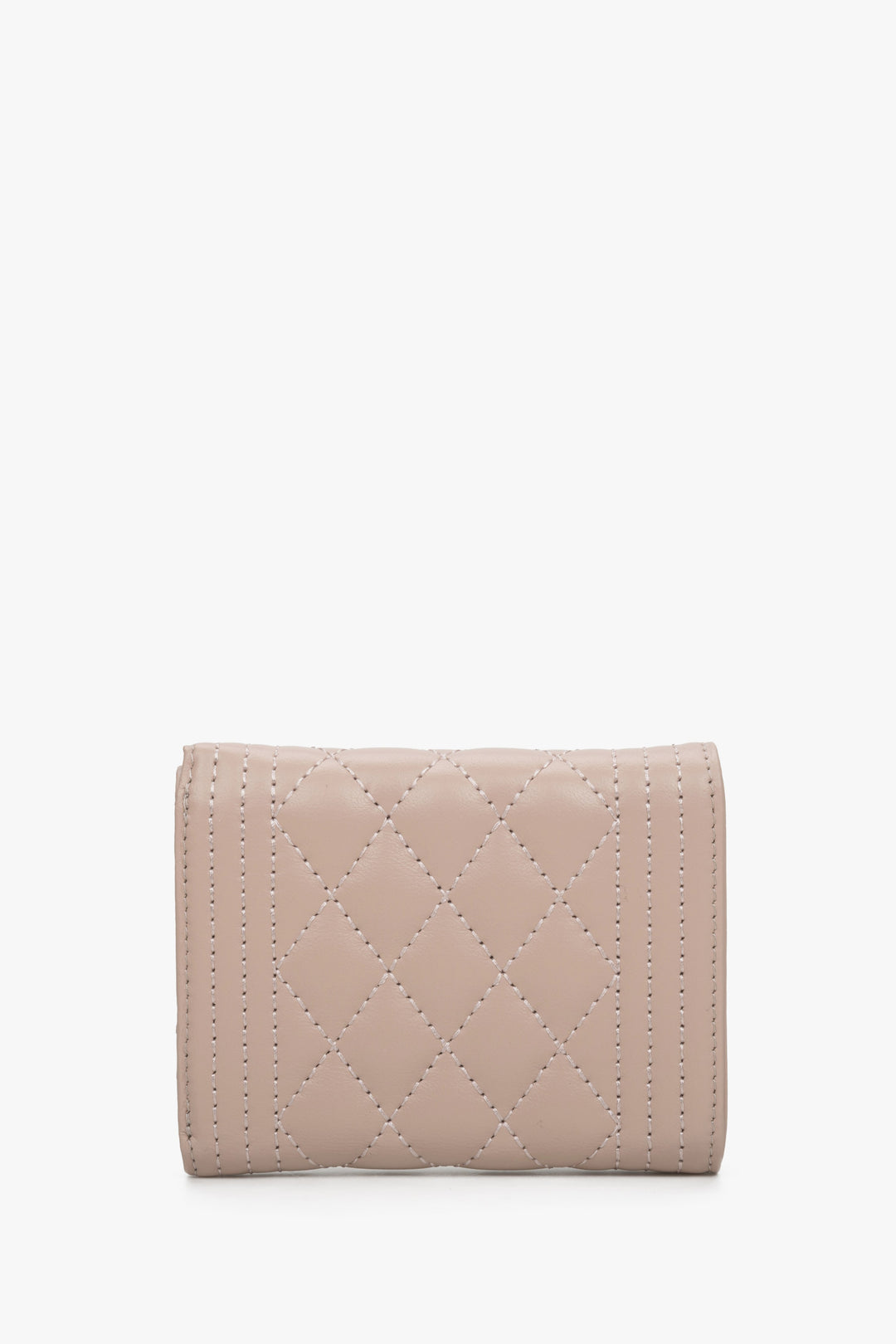 Women's small light pink wallet with embossing - back.