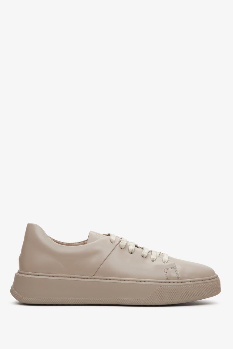 Women's beige sneakers made of genuine leather, Estro ER00112373 - shoe profile.