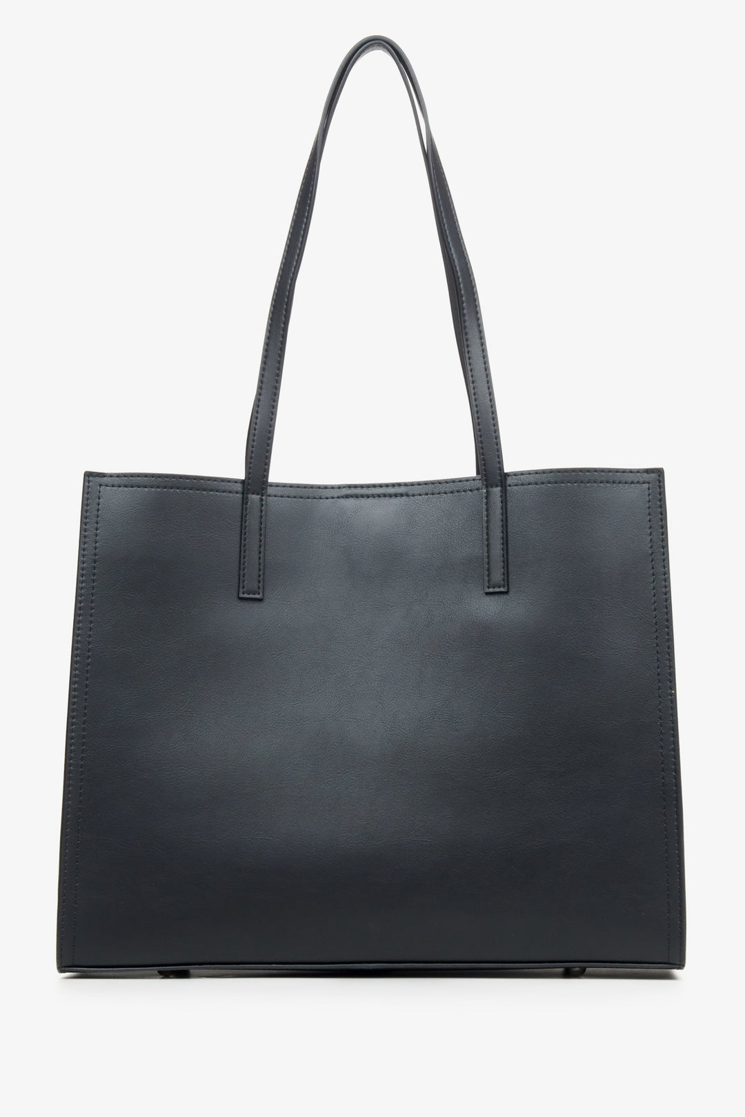 Estro black matte shopper bag - back view.