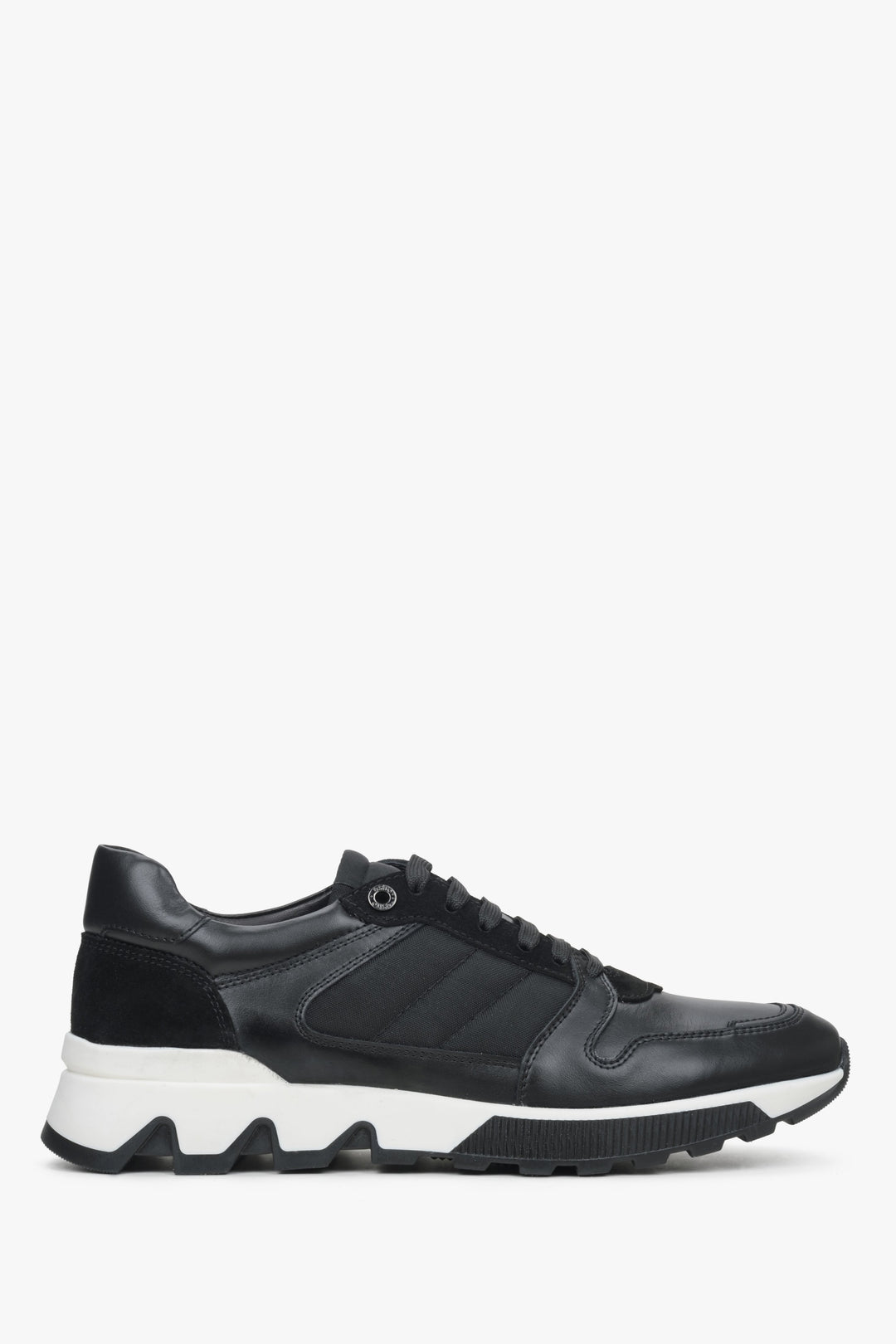 Men's Leather & Velour Sneakers in Black Estro ER00114551.