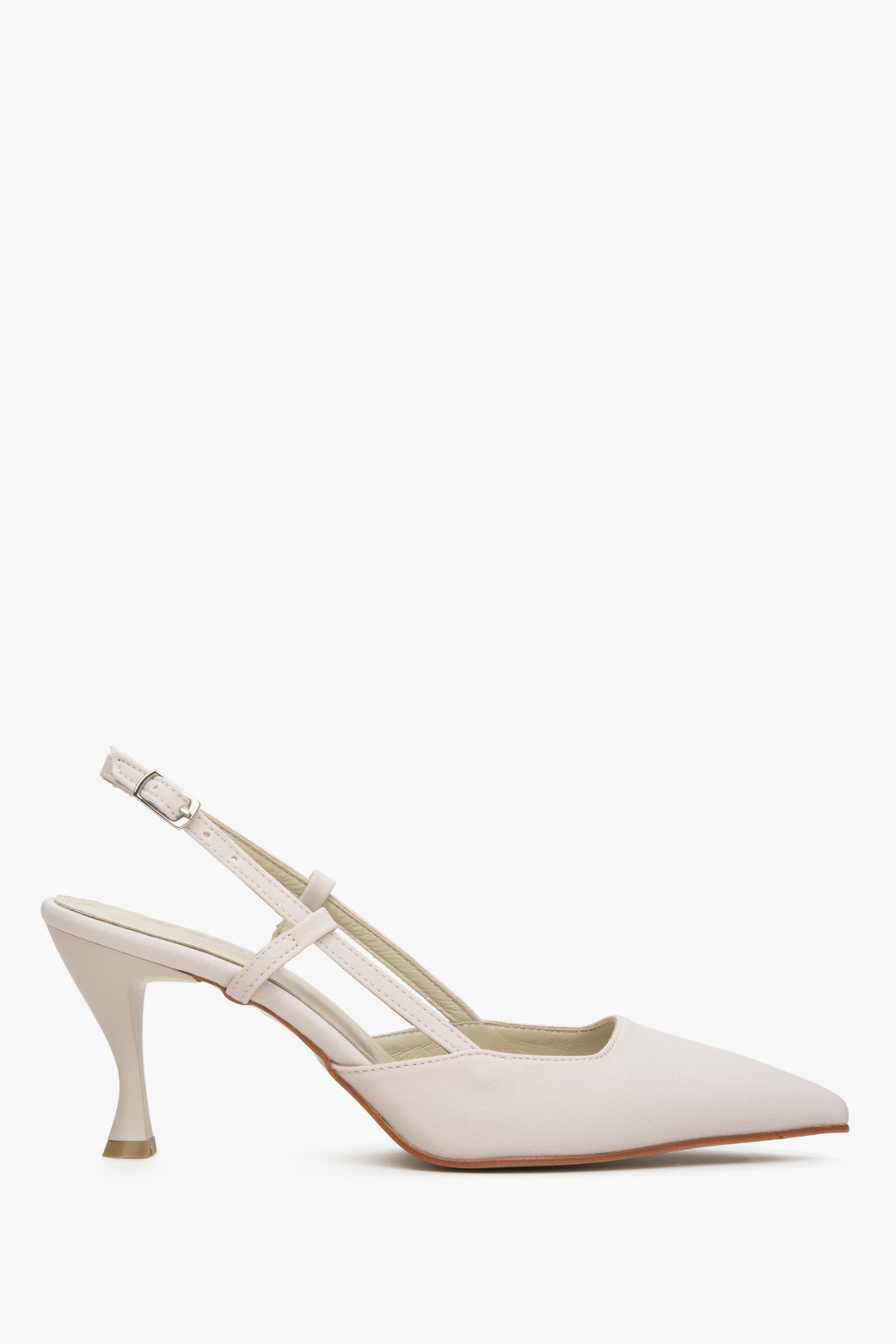 Light Beige Women's Slingback Heels with Pointed Toe Estro ER00113267