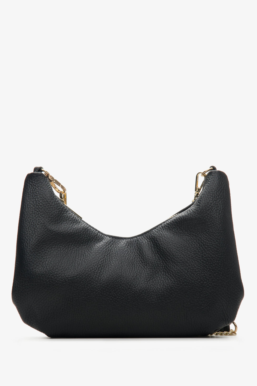 Estro women's leather handbag in black colour.