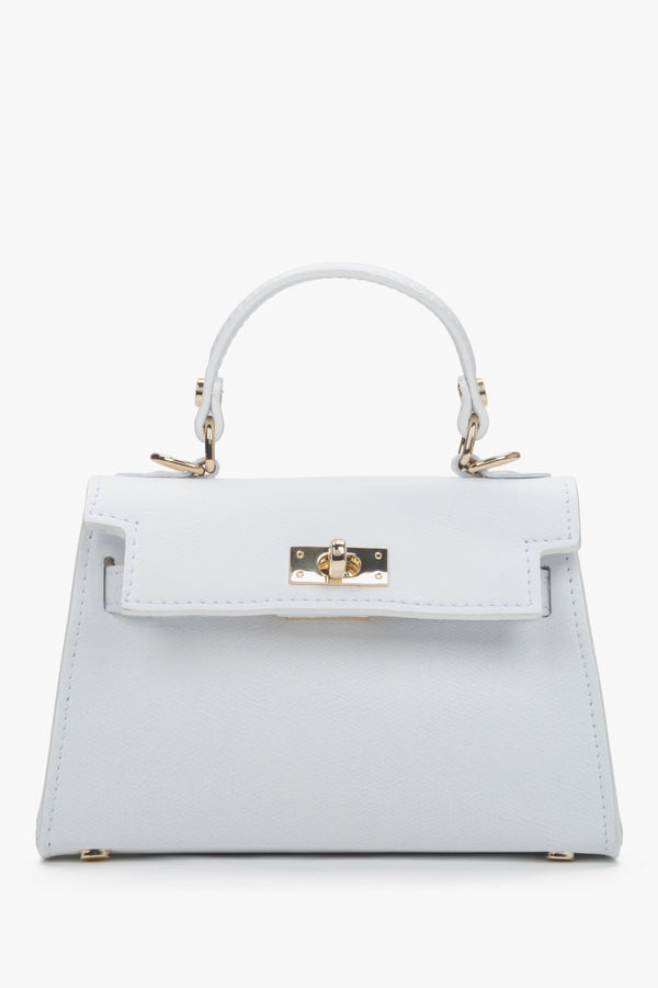 Women's White Satchel Handbag made of Premium Italian Genuine Leather Estro ER00117428.