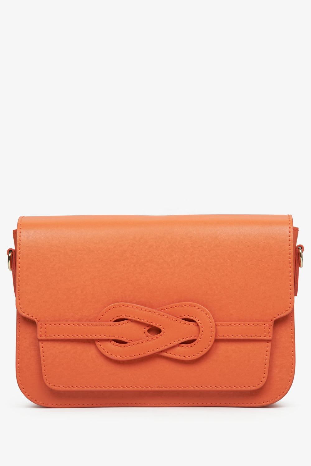 Orange women's shoulder bag in Italian natural leather Estro ER00112982