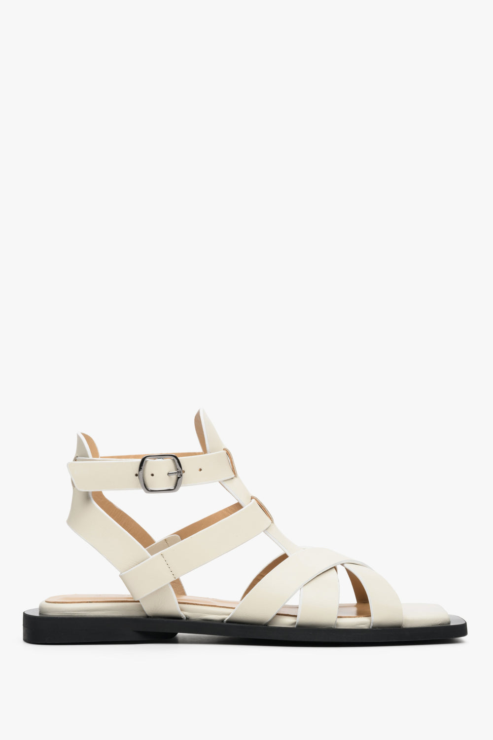 Women's White Strappy Flat Sandals for Summer Estro ER00112888