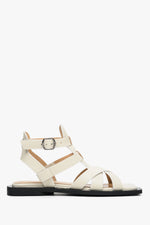 Women's White Strappy Flat Sandals for Summer Estro ER00112888