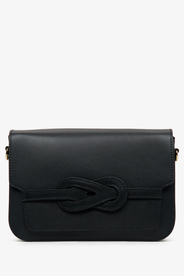 Black Italian Leather Shoulder Bag Estro ER001129833