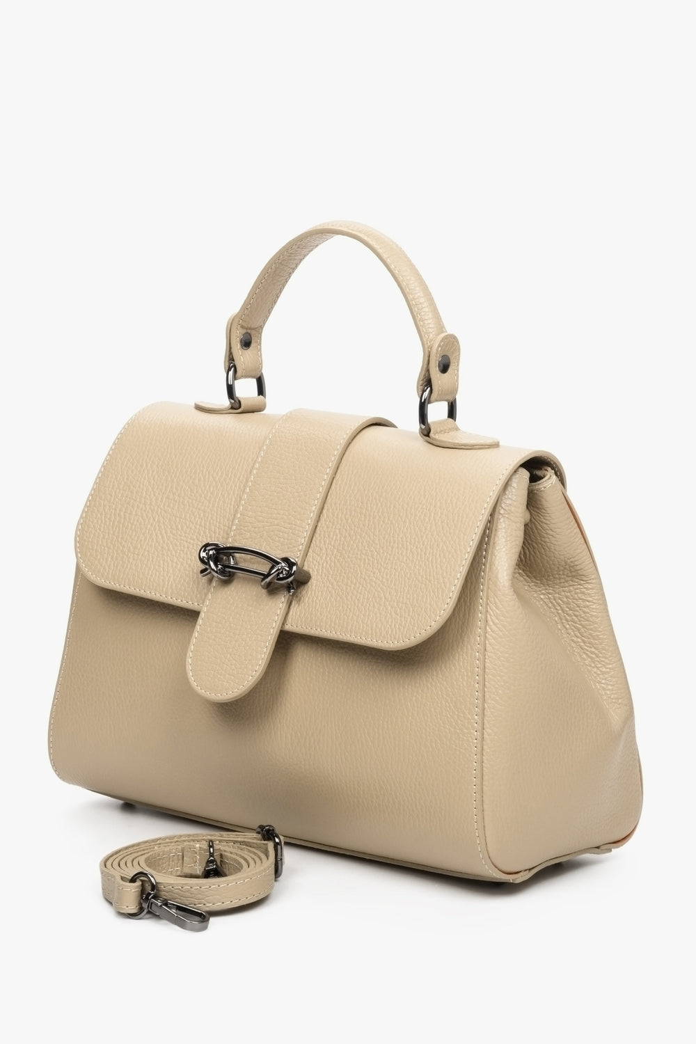 Sand Beige Italian Leather Women's Handbag Estro ER00112905