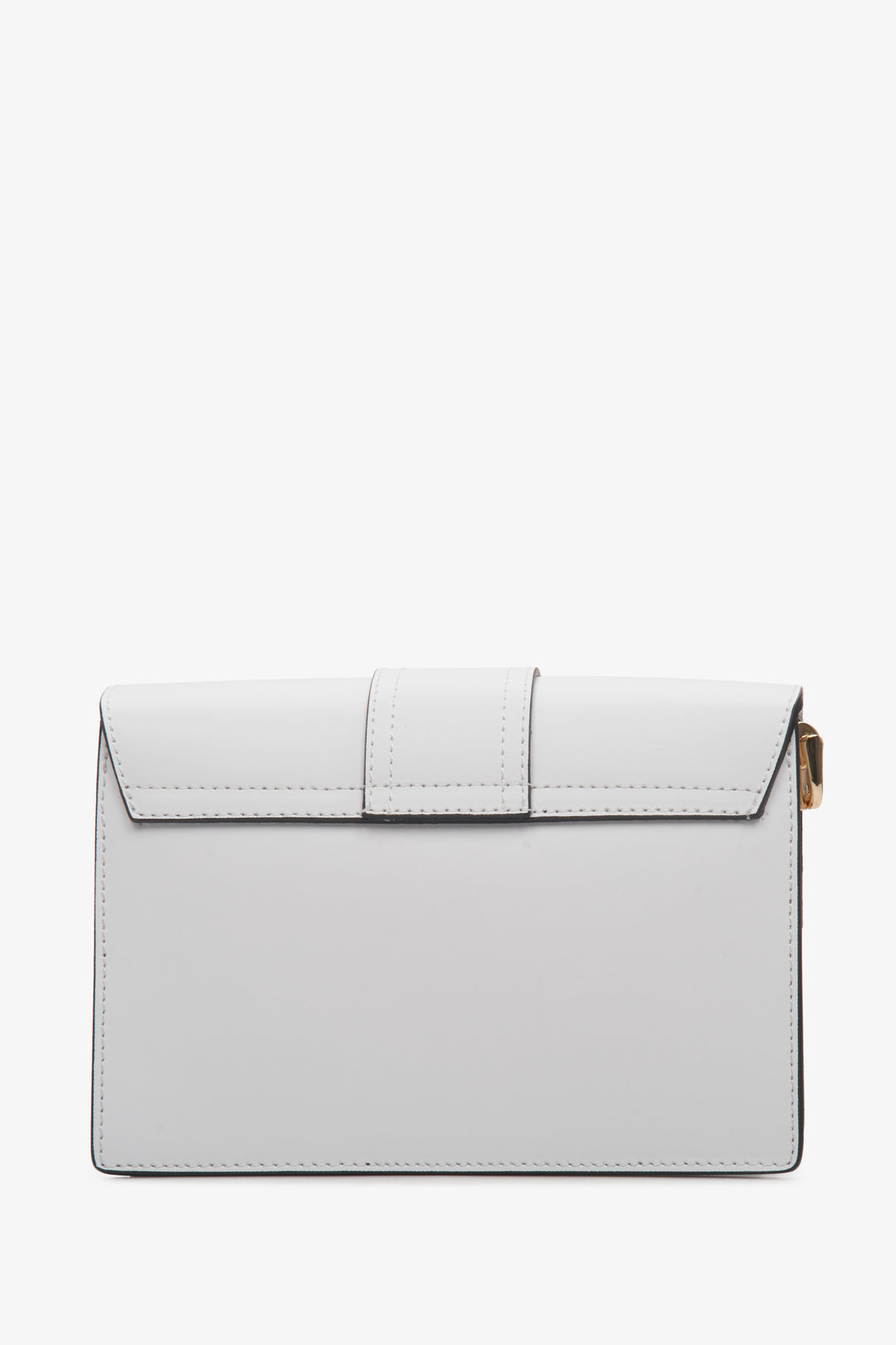 Small, elegant women's white shoulder bag made in Italy - reverse.