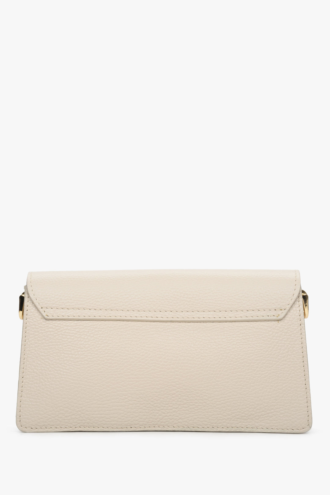 Light beige small handbag for women made of Italian Estro natural leather - presentation of the model on the back.