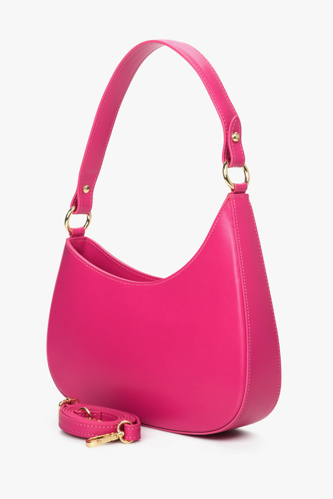 Women's pink Estro shoulder bag with detachable strap.