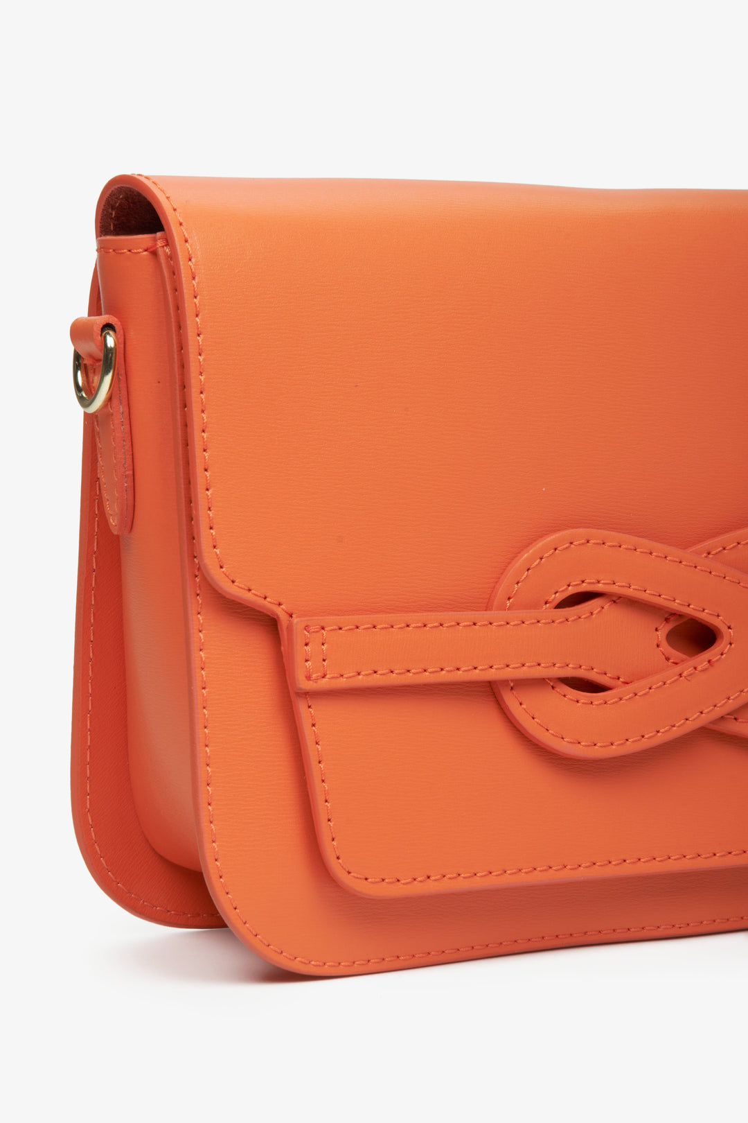 Orange Italian Leather Shoulder Bag Estro ER00112982