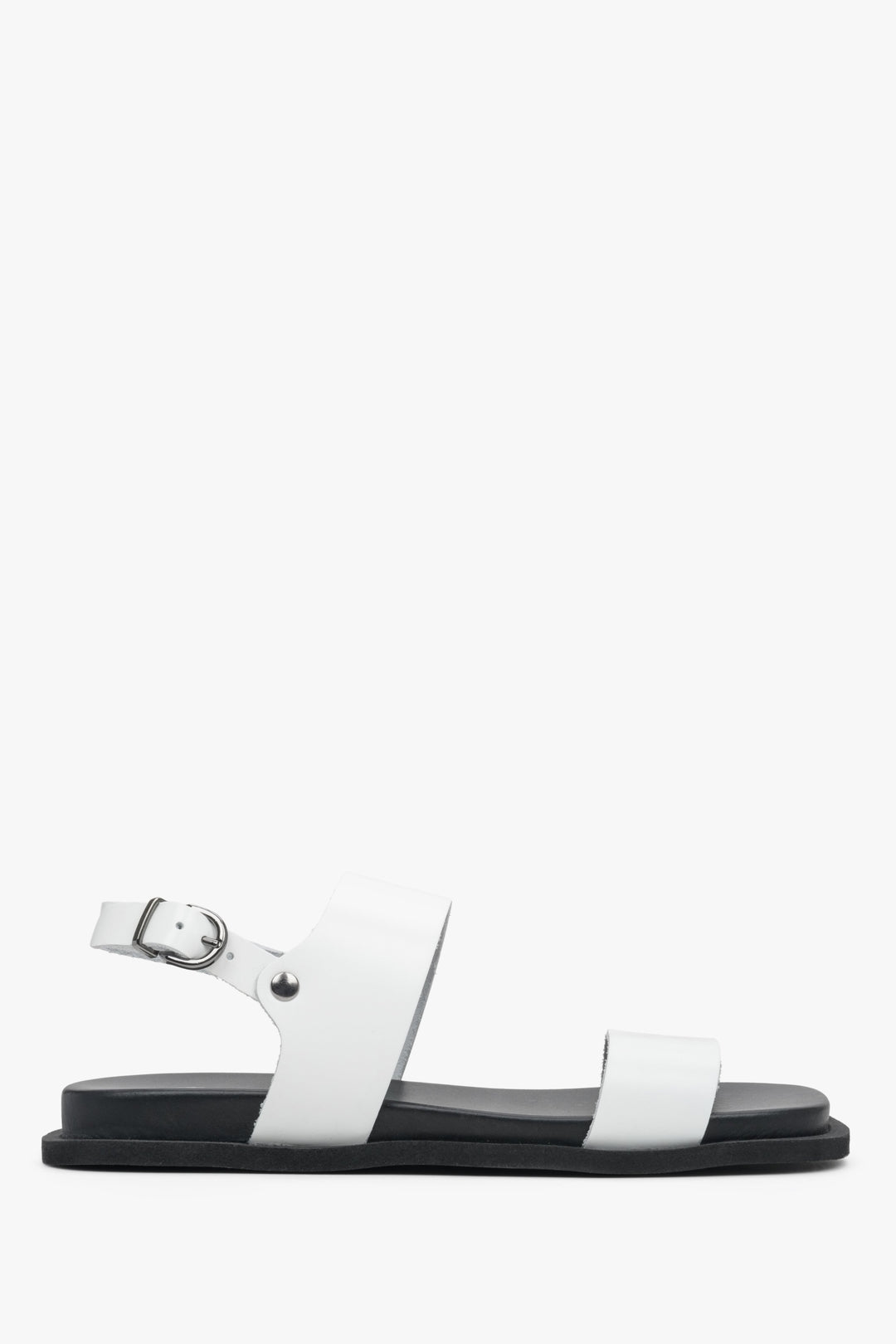 White Womens Flat Sandals made of Italian Leather Estro ER00113111