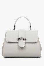 Estro grey women's handbag with a buckle made of Italian natural leather.