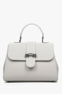 Estro grey women's handbag with a buckle made of Italian natural leather.