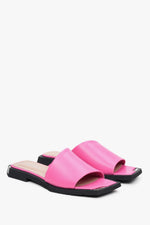 Pink Women's Flat Mules made of Italian Leather Estro ER00112889