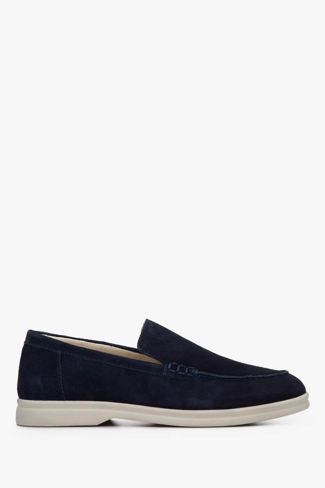 Women's Navy Blue Suede Loafers Estro ER00112914