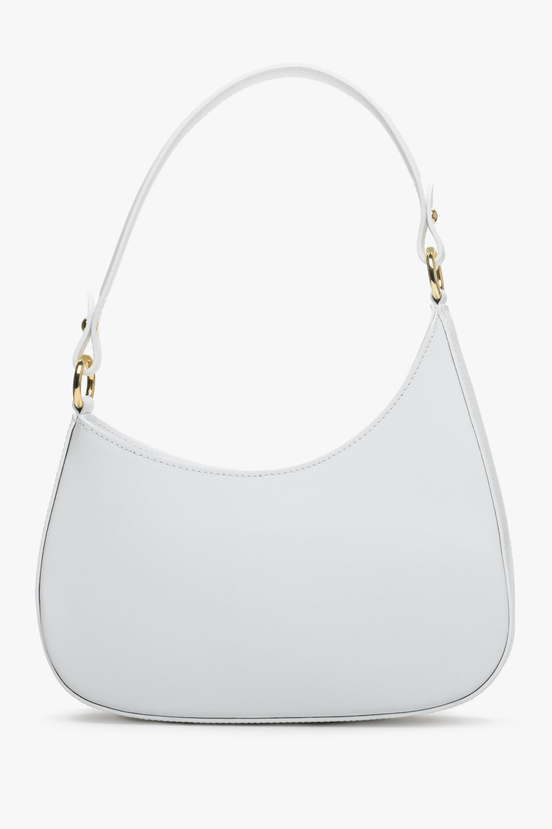 Estro women's handbag in white natural leather sewn in Italy.