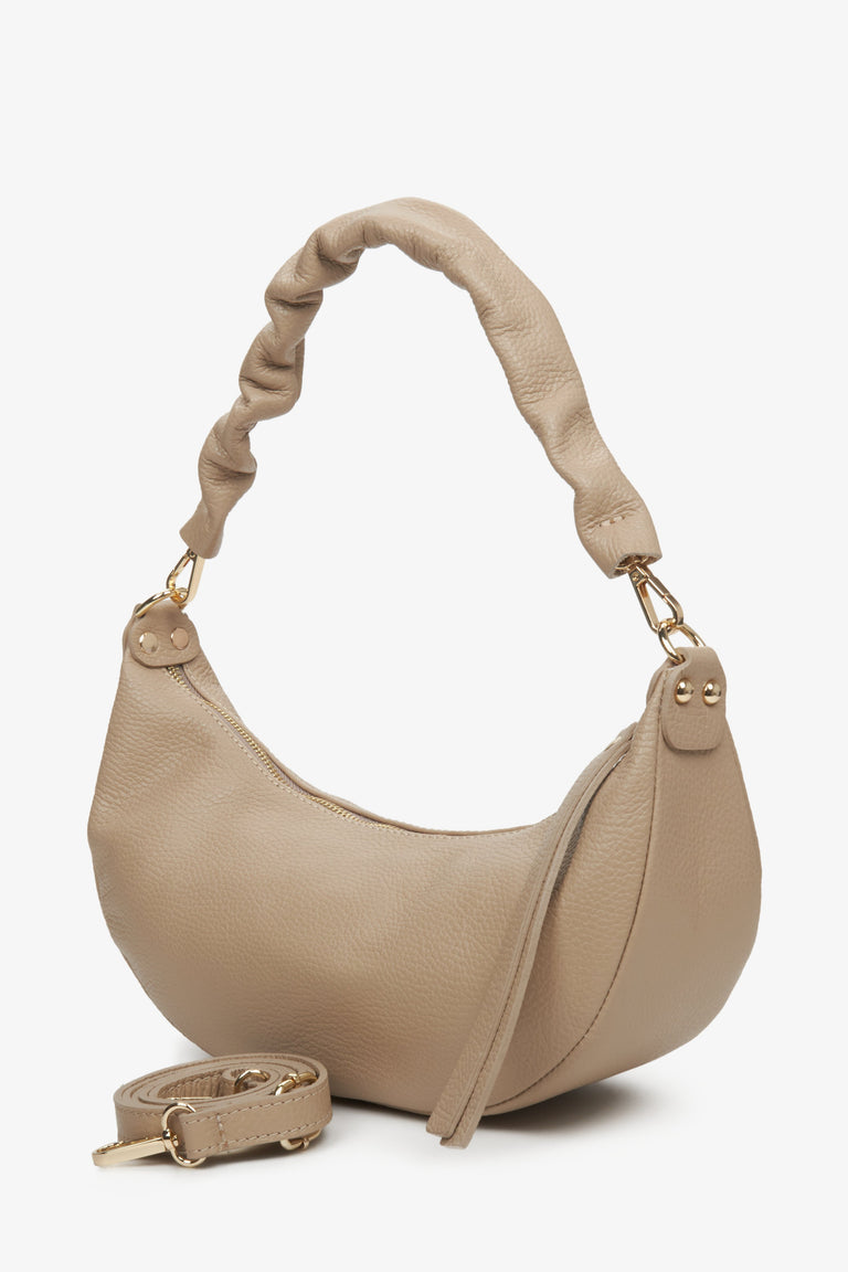 Beige Half-Moon Shoulder Bag Estro ER00112909