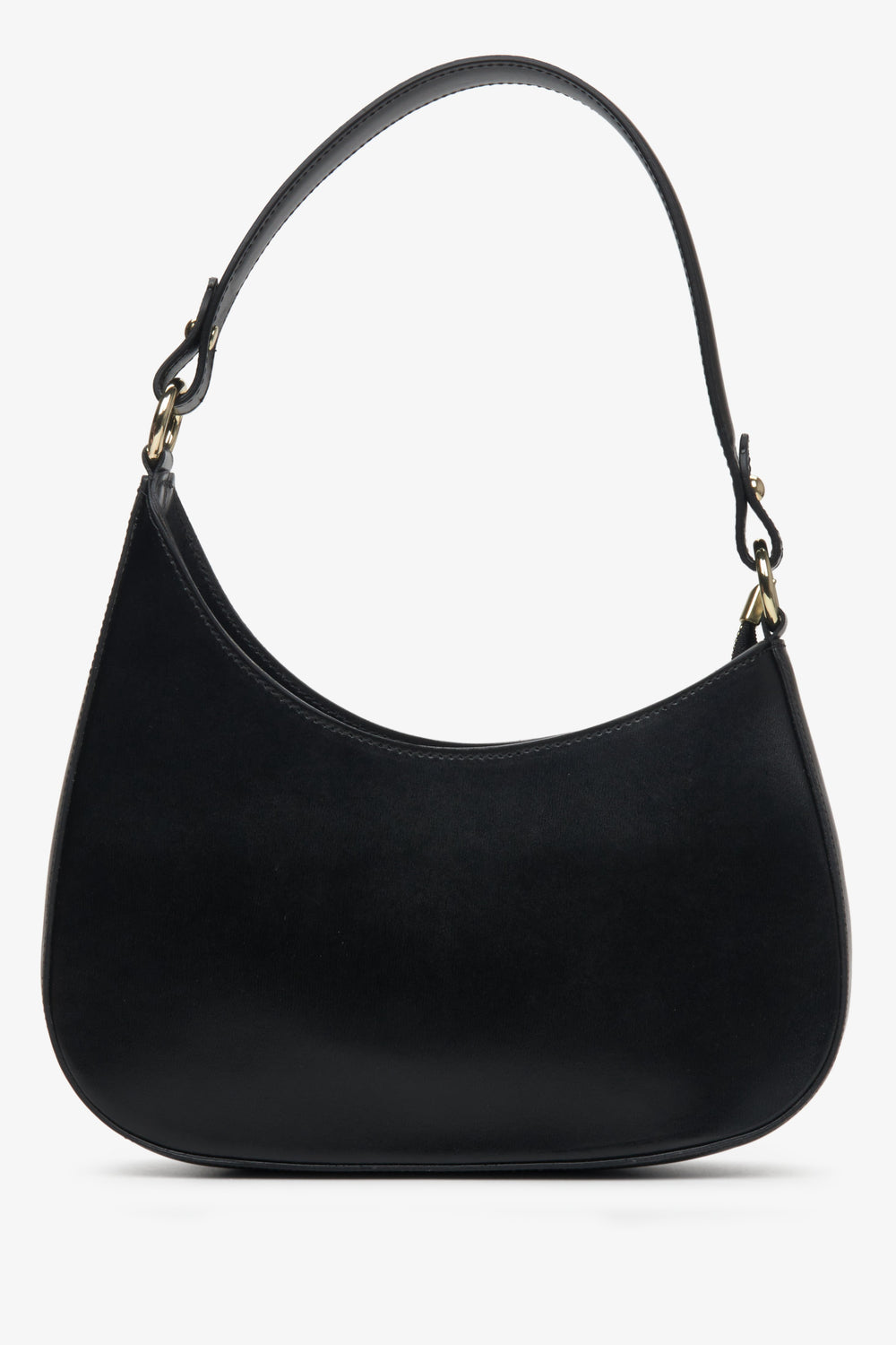 Black Leather Women's Shoulder Bag Estro ER00113005