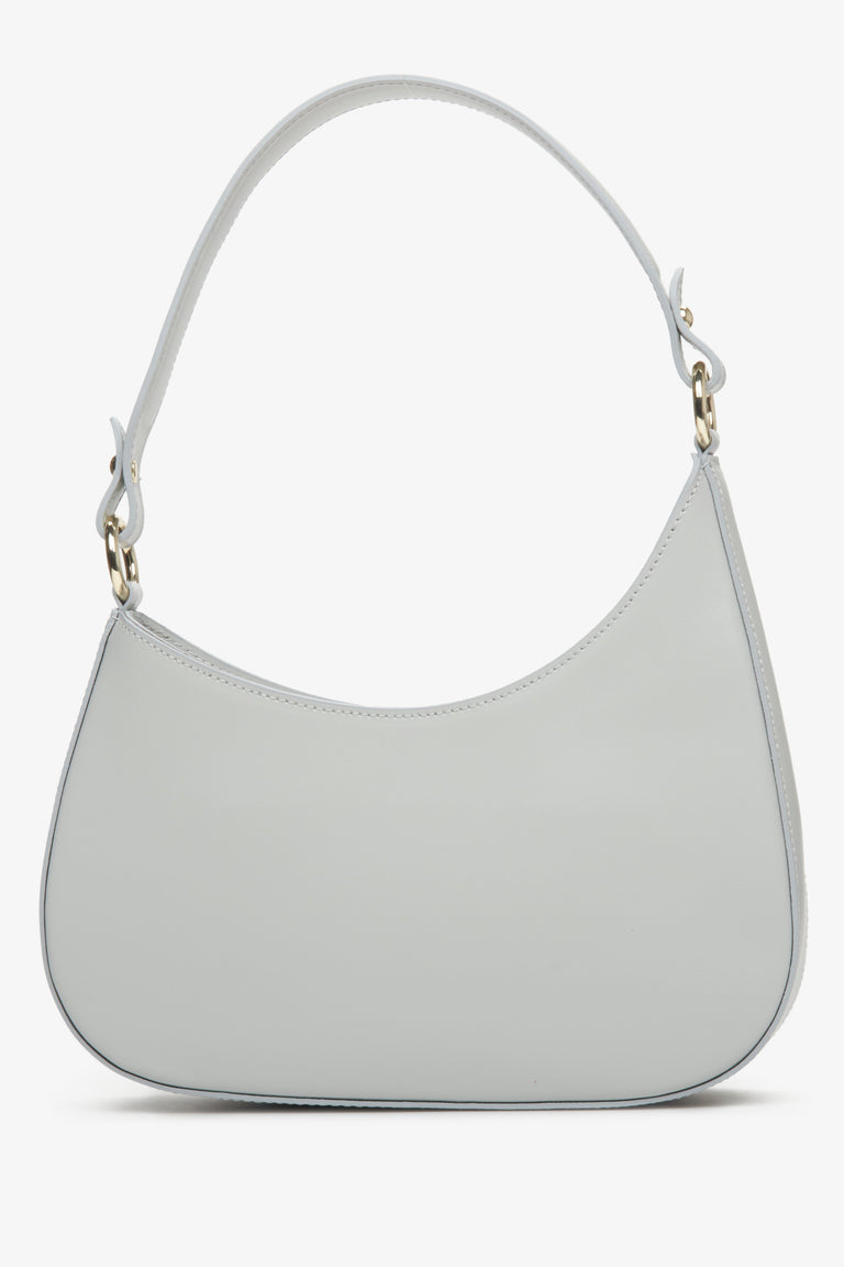 Estro women's handbag in grey natural leather sewn in Italy.