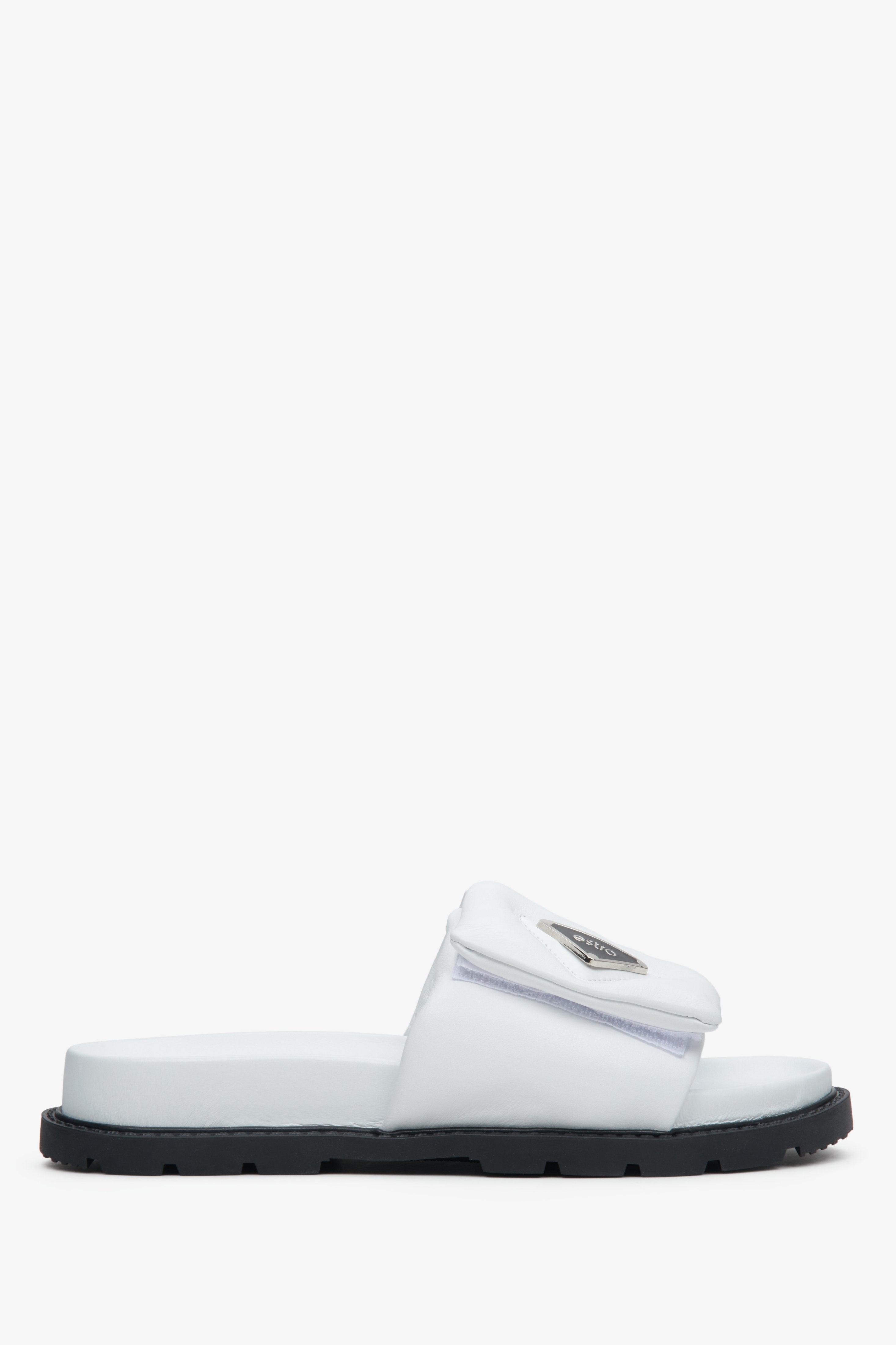 White Women's Slide Sandals Estro ER00113073