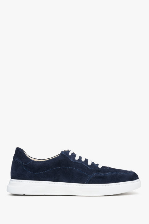 Navy Blue Men's Velour Sneakers Estro ER00112942