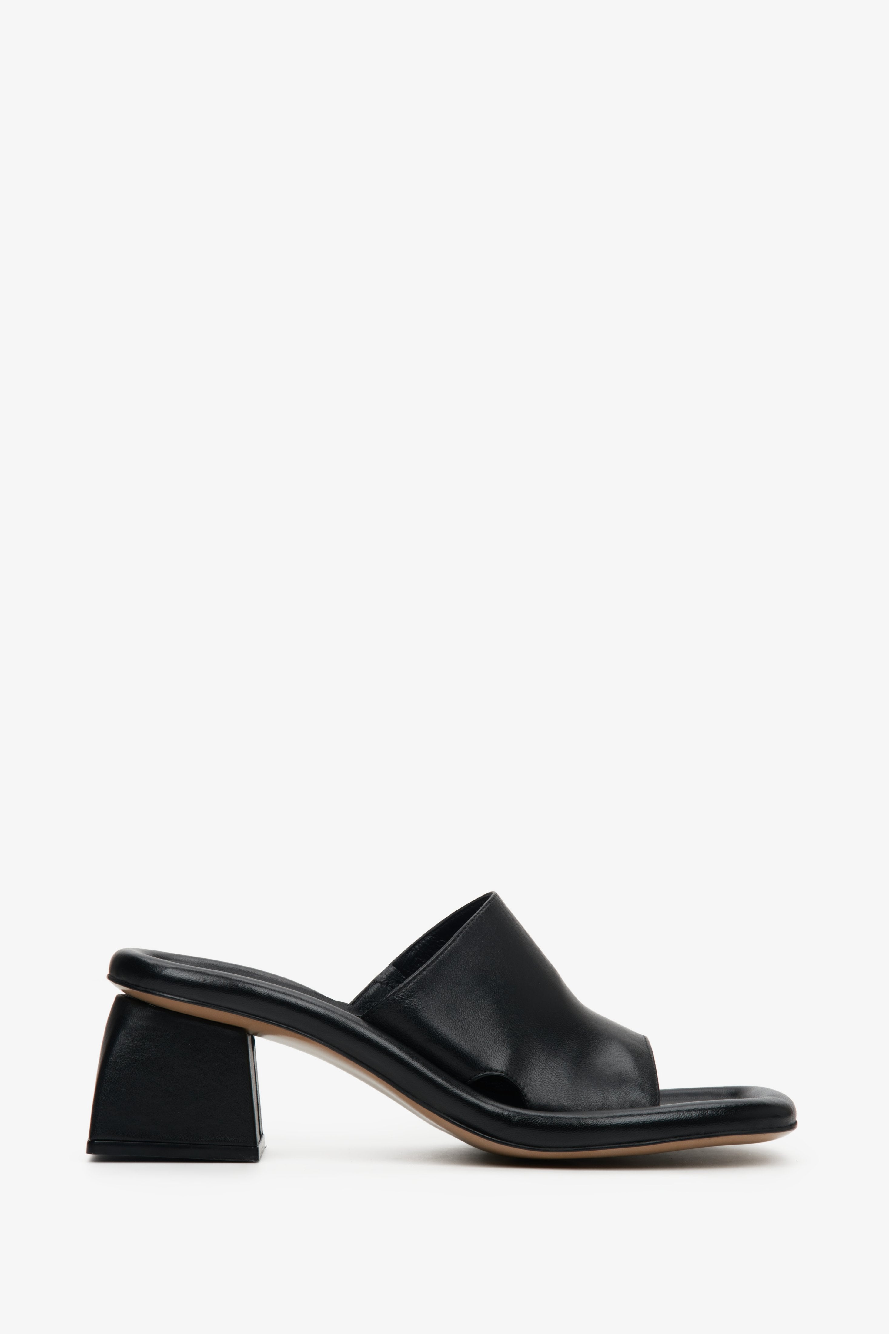 Women's Black Block Heel Mules Estro ER00112875