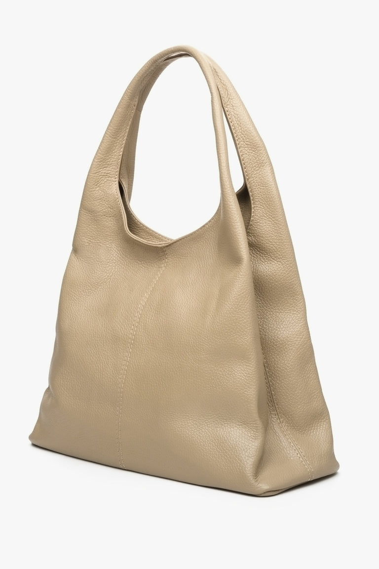 Big, sand beige women's shopper bag by Estro.