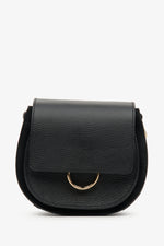 Italian Leather Small Black Crossbody Bag Estro ER00112977