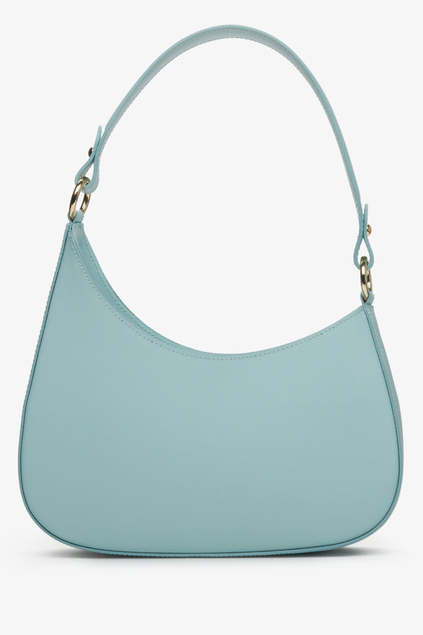 Blue leather shoulder store bag