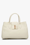 Light Beige Italian Leather Women's Handbag Estro ER00112991
