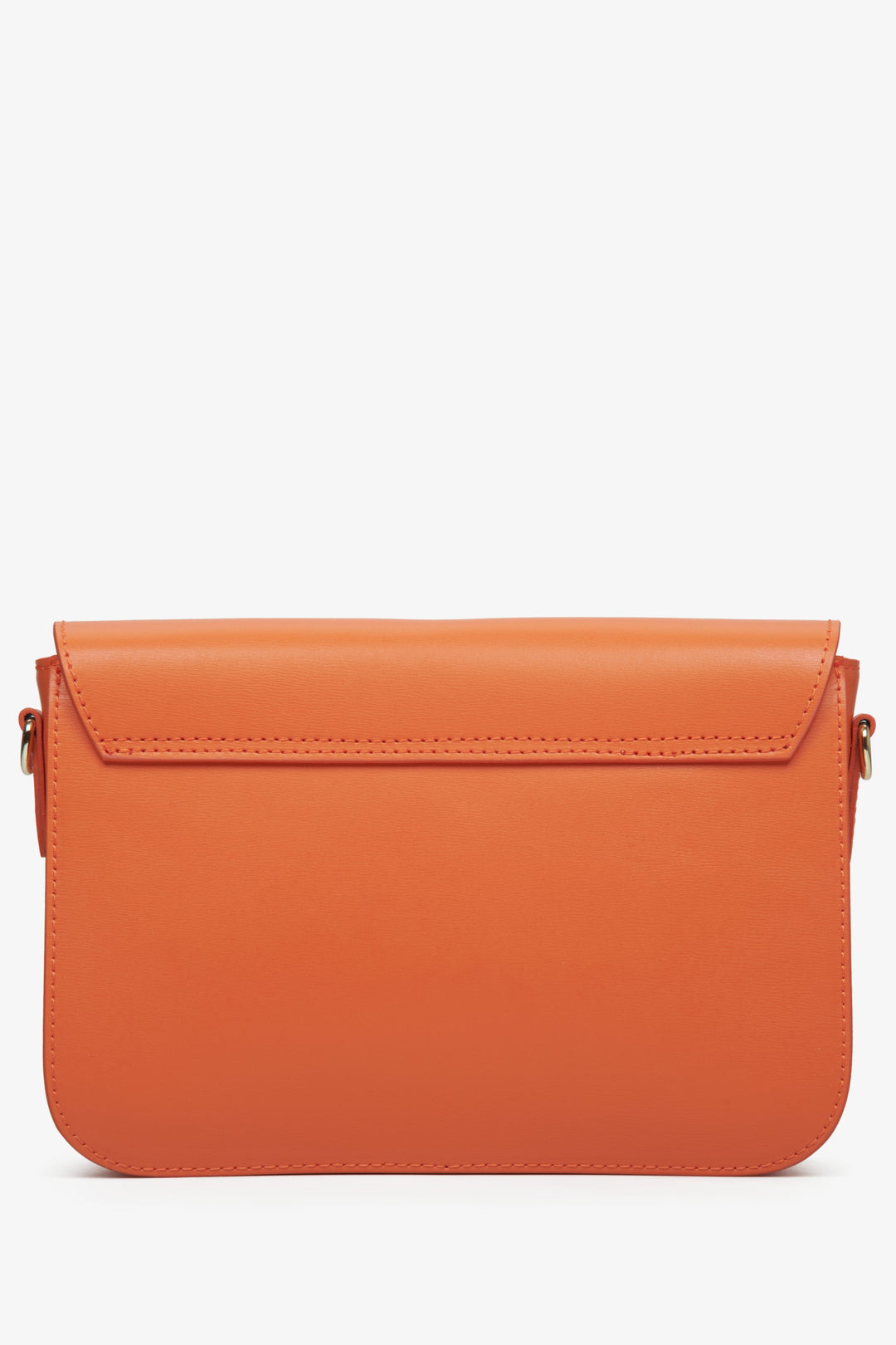 Orange leather Estro women's handbag made of Italian natural fabrics - reverse.