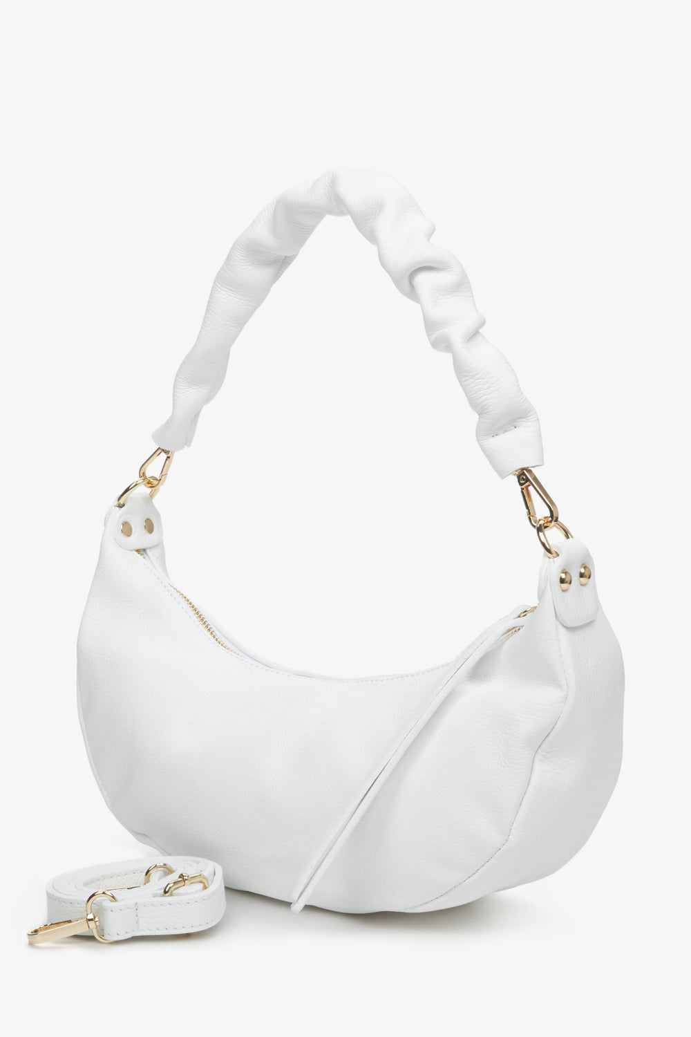 White Half-Moon Shoulder Bag Estro ER00112907