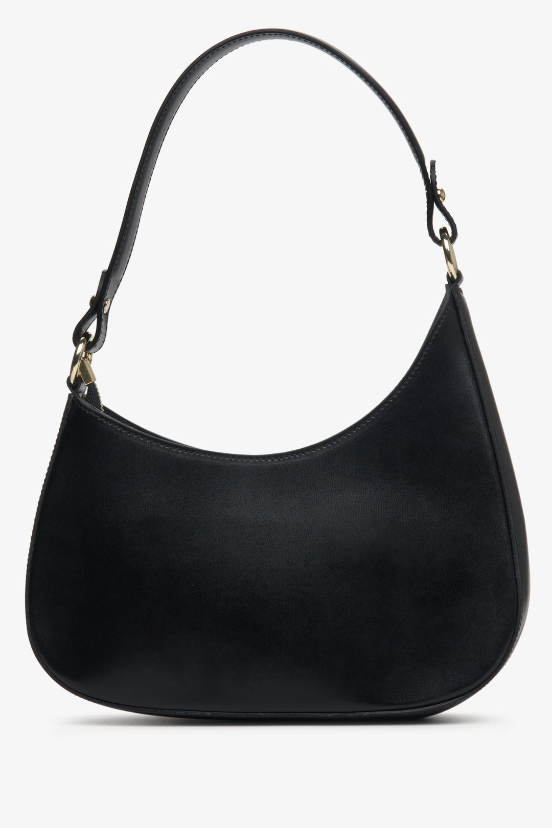 Estro women's handbag in black natural leather sewn in Italy.