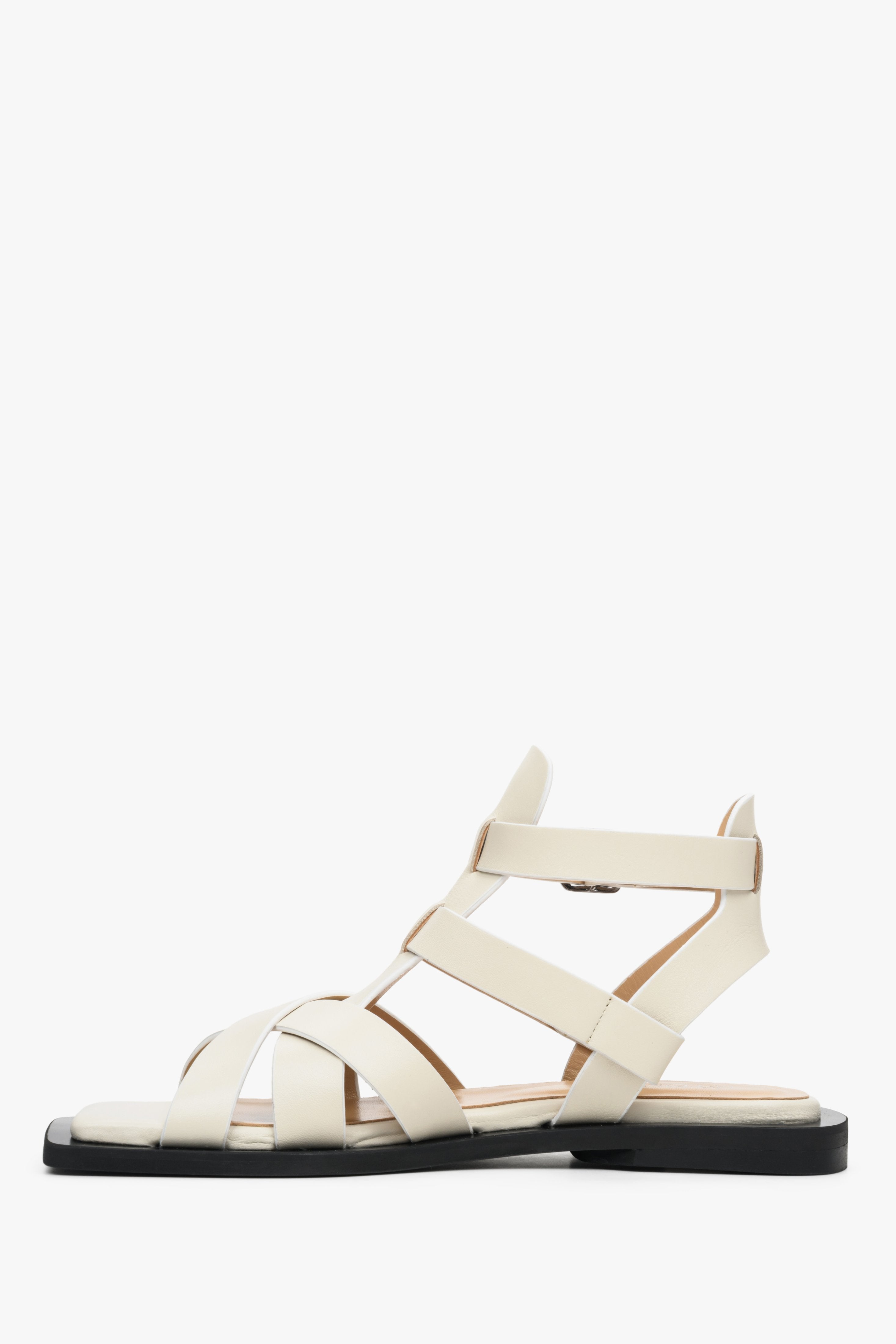 White Toe-Ring Crossover-Strap Sandals - CHARLES & KEITH US