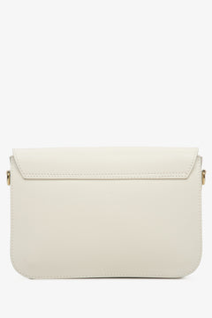 Beige leather Estro women's handbag made of Italian natural fabrics - reverse.