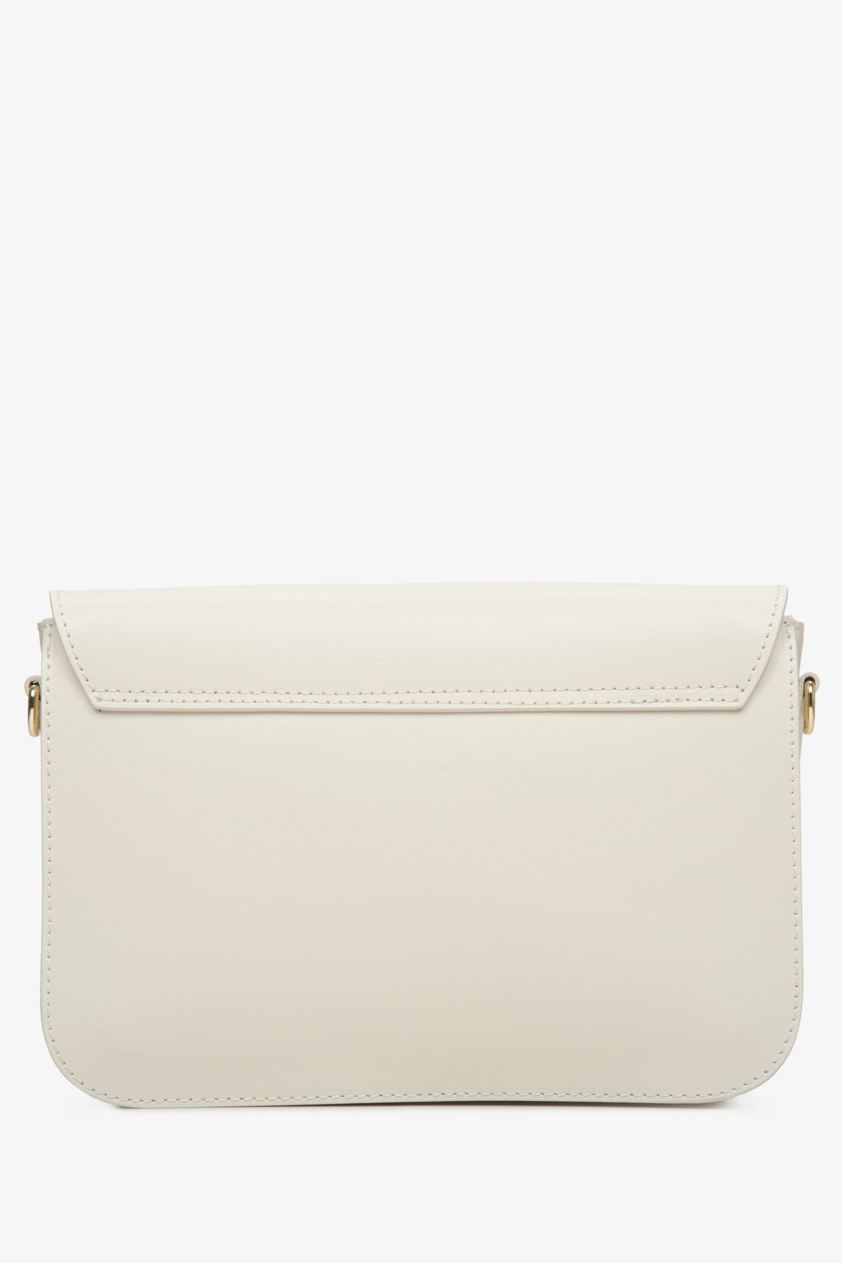 Beige leather Estro women's handbag made of Italian natural fabrics - reverse.