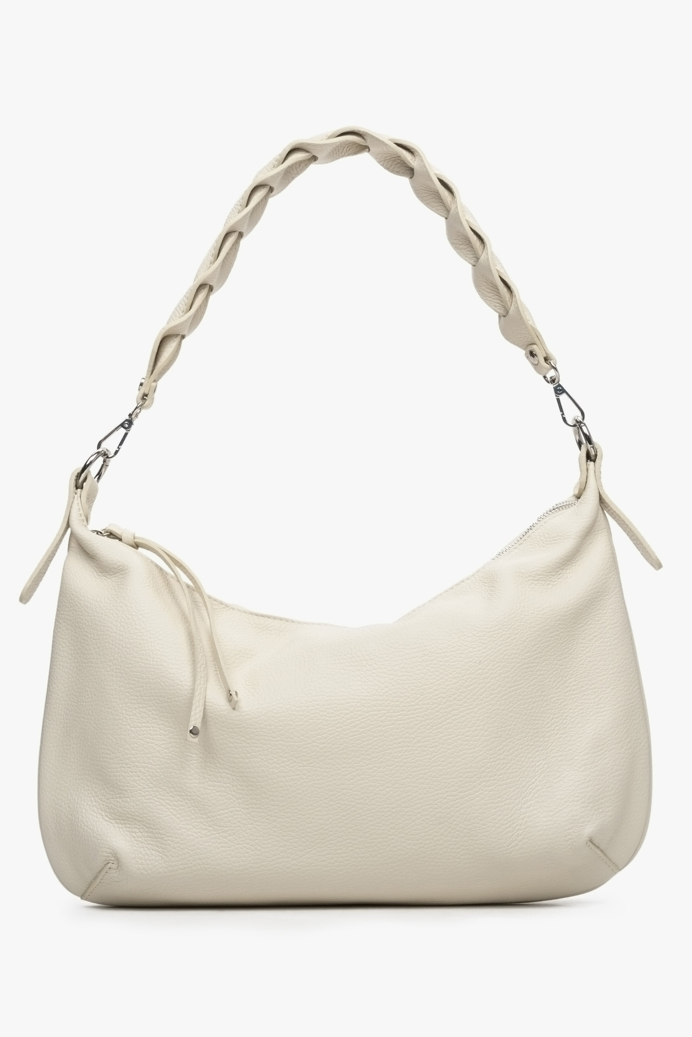 Women's shoulder bag by Estro in light beige.