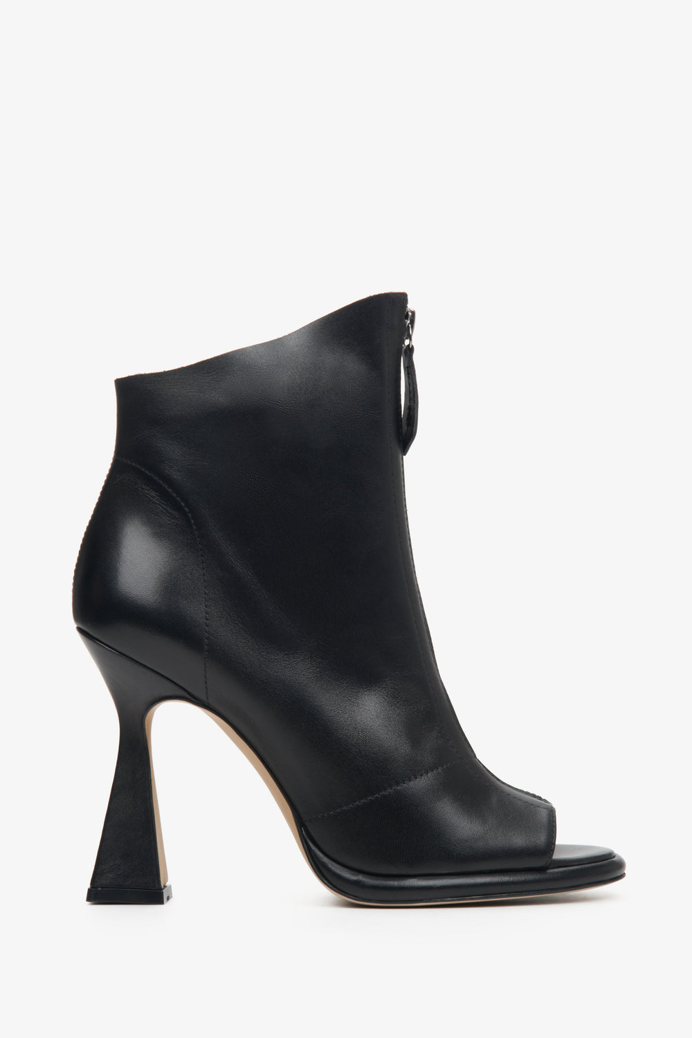 Black Open Toe Ankle Boots with a Funnel Heel Estro ER00112869