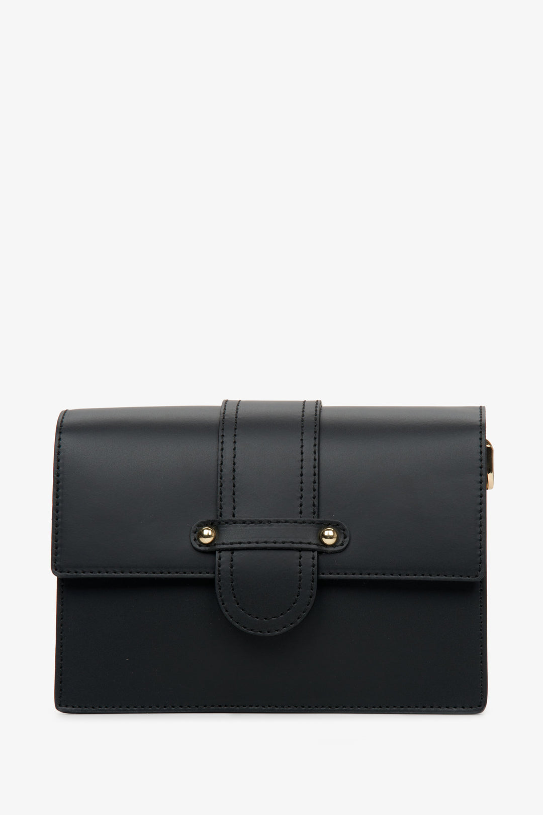 Black Leather Women's Shoulder Bag Estro ER00112993