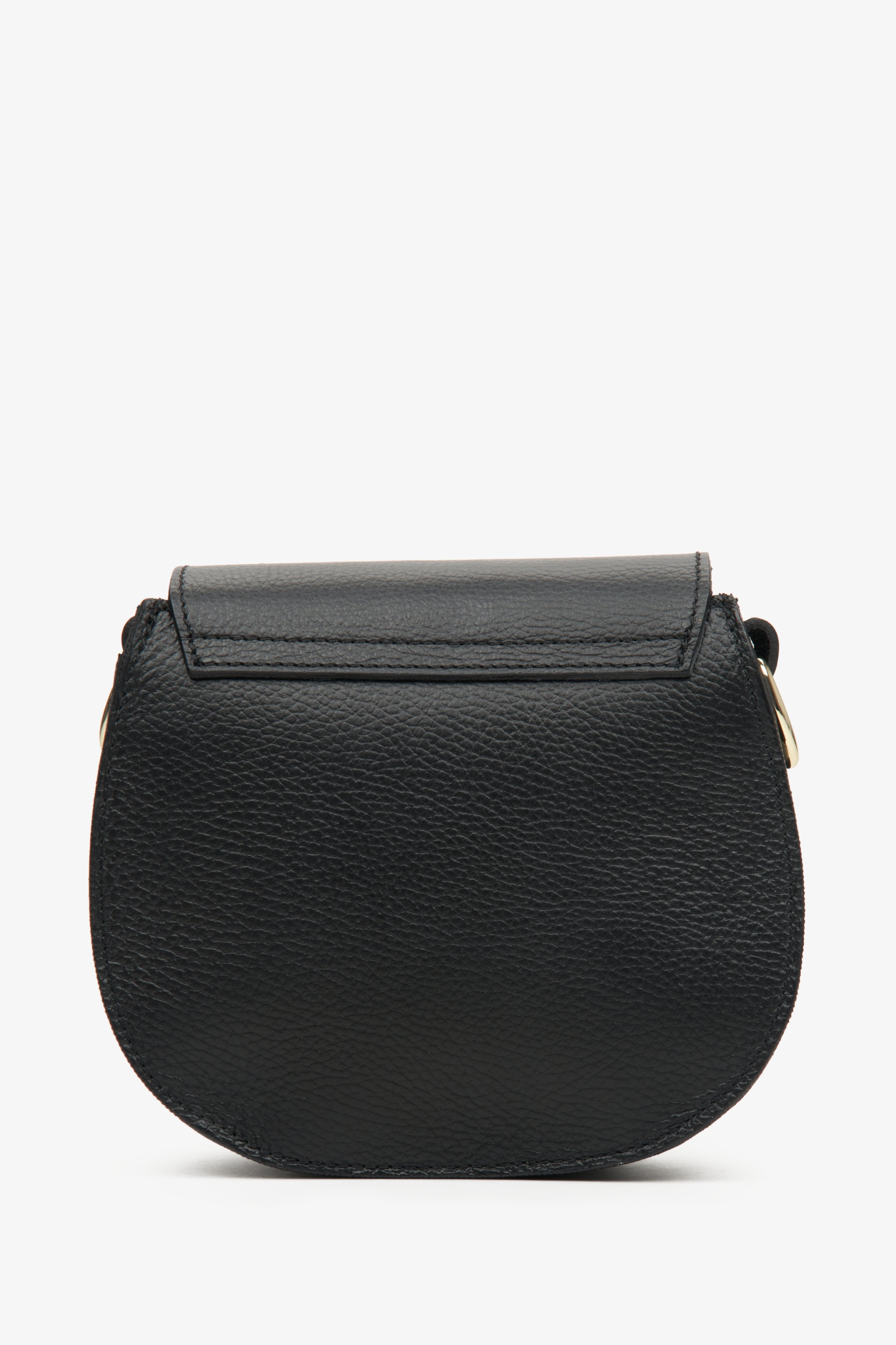 Women's black crossbody bag made in Italy.