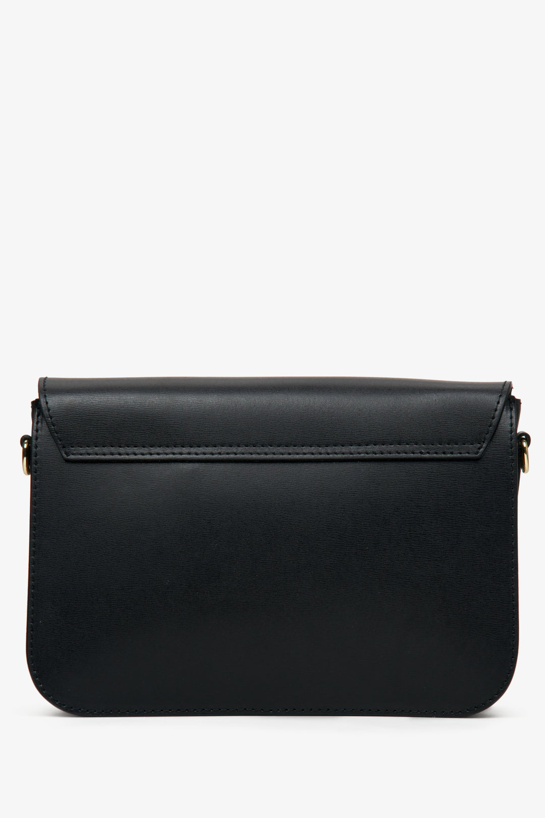 Black leather Estro women's handbag made of Italian natural fabrics - reverse.